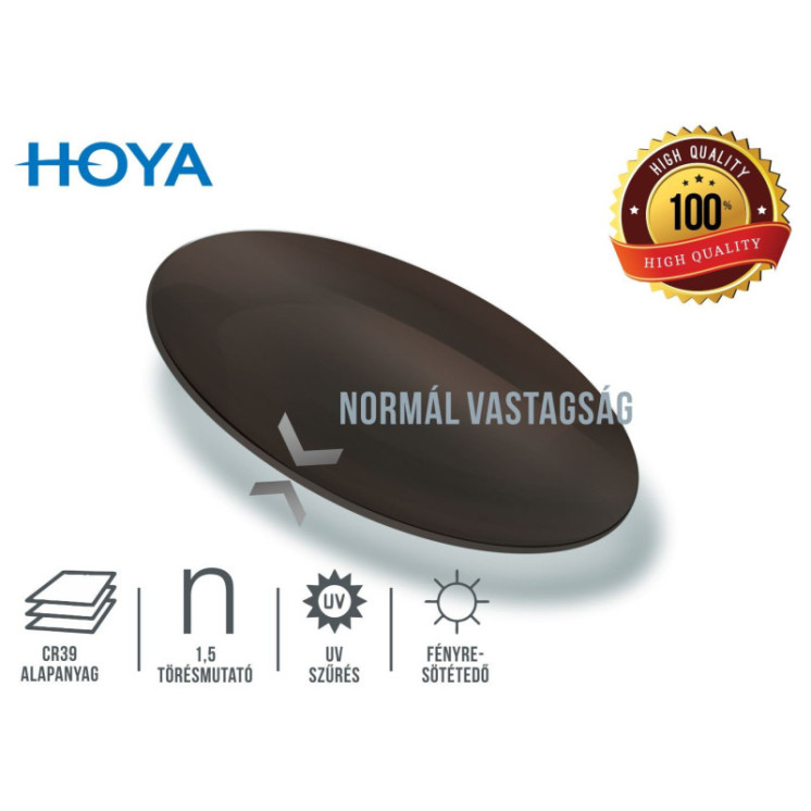 Hoya 1,5 Sensity fényresötétedő szuper felületkezeléssel ellátott minőségi szemüveglencse