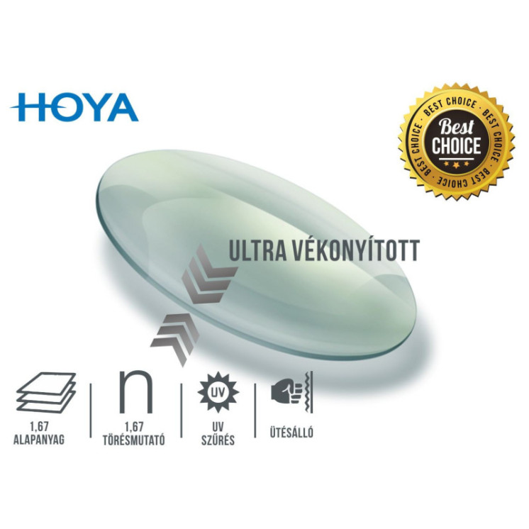 Hoya 1,67 Amplitude TrueForm multifokális szemüveglencse