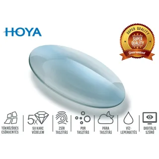 Hoya 1,6 prémium+digitális szűrő felületkezeléssel ellátott minőségi szemüveglencse