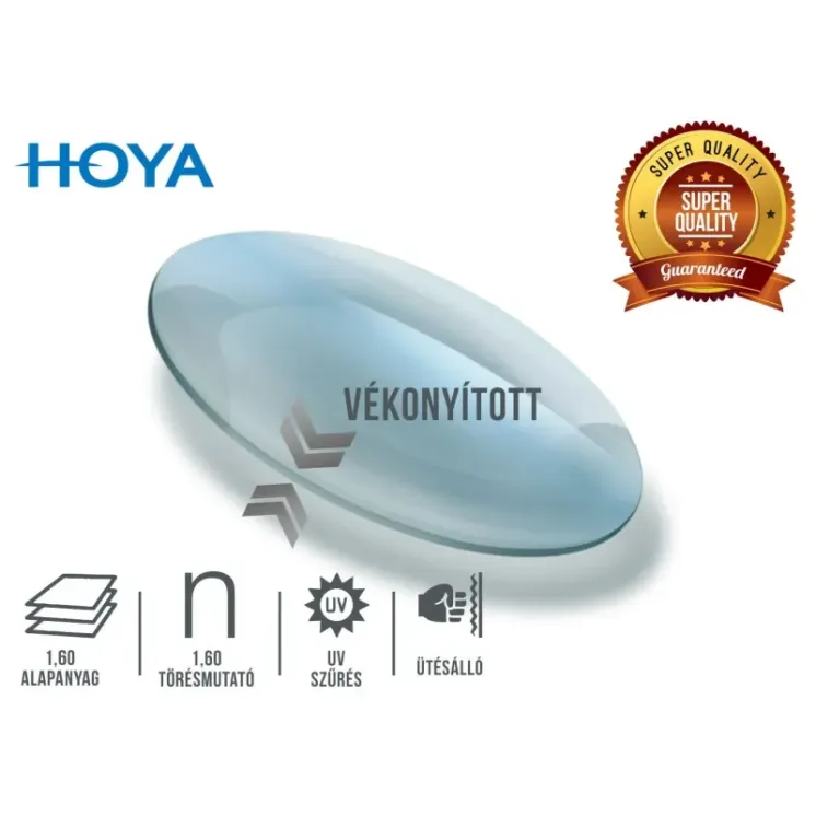 Hoya 1,6 prémium+digitális szűrő felületkezeléssel ellátott minőségi szemüveglencse