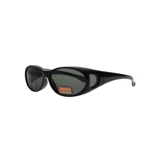 Polarized sunglasses that can be worn over glasses – narrow oval with green lenses