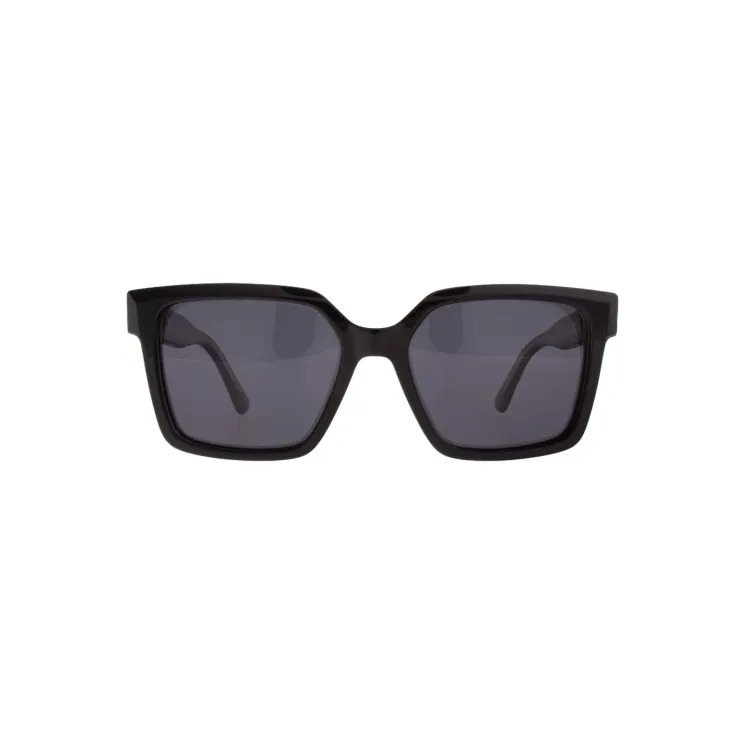 Large, square IVISION sunglasses with a black frame and grey lenses – featuring polarized and UV-protective design.