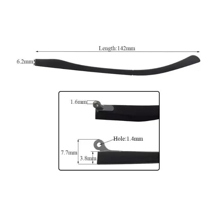 Eyeglass Temple TRT65SZB – Gray, Unisex, Left Side