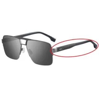 BOSS 1767/S R80 Sunglass Temple – Gunmetal Silver Plastic BOSS 1767/S R80 Sunglass Temple – Gunmetal Silver Plastic